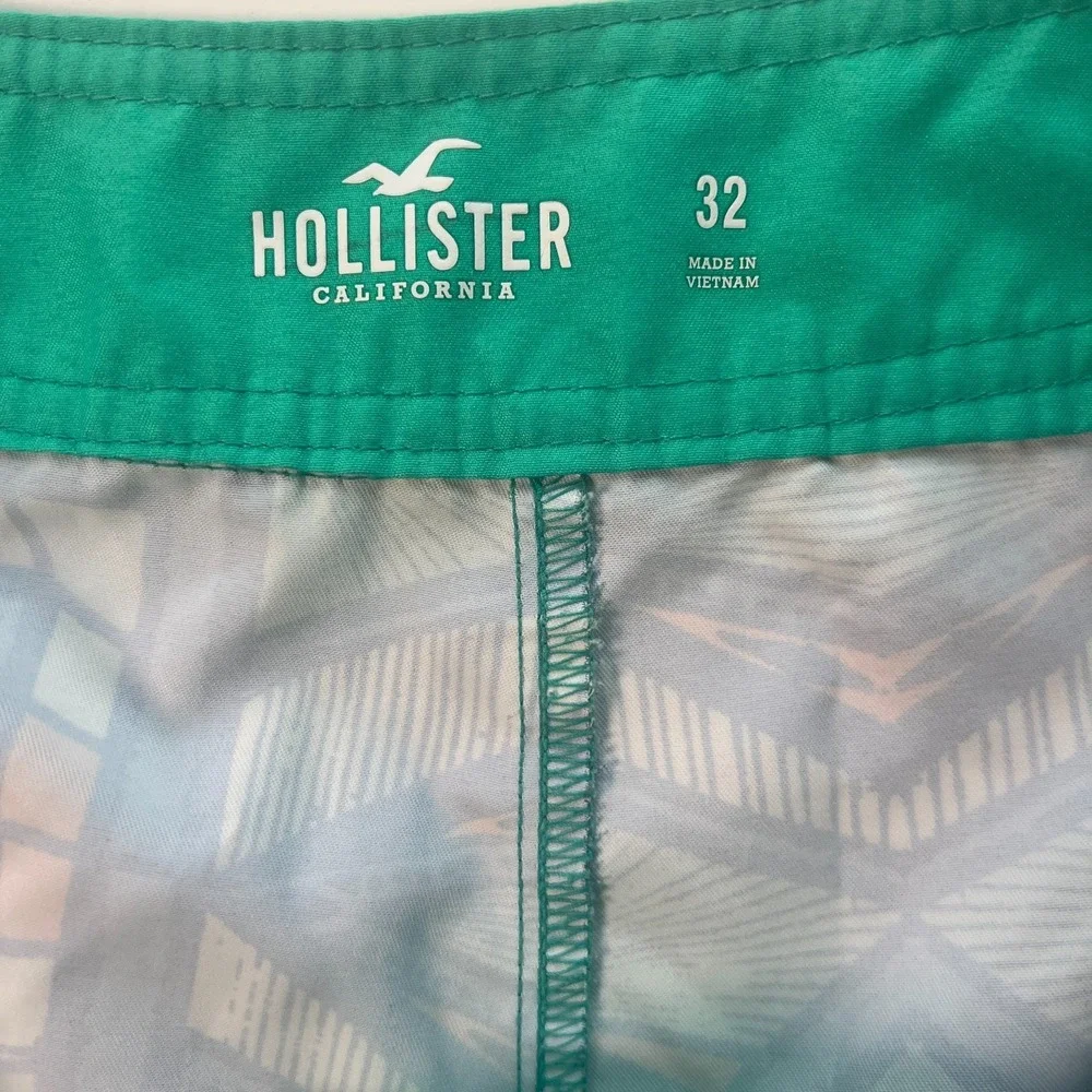 Hollister Mens Swim Shorts Sz 32 Multicolor Geometric Print Boardshorts W34 L8.5